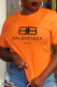 Orange Casual Print Patchwork O Neck T-Shirts