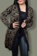 Black Casual Figure Patchwork Cardigan Collar Tops