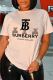 White Street Vintage Print Patchwork Letter O Neck T-Shirts