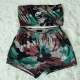 Camouflage Casual Letter Embroidered Strapless Sleeveless Two Pieces