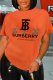 Orange Street Vintage Print Patchwork Letter O Neck T-Shirts