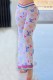 White Street Letter Patchwork Loose Mid Waist Wide Leg Bottoms