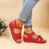 Black Casual Daily Hollowed Out Patchwork Solid Color Fish Mouth Comfortable Shoes