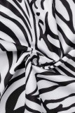 Zebra Sexy Print Bandage V Neck Tops