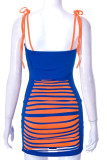 Blue Sexy Solid Patchwork Spaghetti Strap Pencil Skirt Dresses