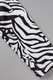 Zebra Sexy Print Bandage V Neck Tops