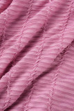 Pink Sexy Solid Patchwork Spaghetti Strap One Step Skirt Dresses