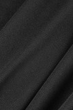 Black Sexy Casual Solid Backless Halter Regular Jumpsuits