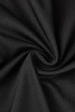 Black Sexy Casual Solid Backless Halter Regular Jumpsuits