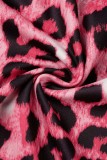 Red Sexy Casual Print Leopard Basic U Neck Sleeveless Two Pieces