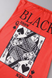 Red Sexy Print Patchwork Strapless Printed Dress Dresses