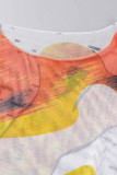Colour Casual Print Basic O Neck Long Sleeve Two Pieces