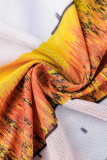 Colour Casual Print Basic O Neck Long Sleeve Two Pieces
