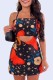 Black Sexy Casual Print Hollowed Out Backless Spaghetti Strap Sleeveless Dress Dresses
