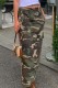 Camouflage Casual Camouflage Print Patchwork Regular High Waist Conventional Full Print Skirt