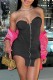 Black Sexy Solid Backless Strapless Sleeveless Dress Dresses