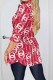 Red Casual Print Letter Shirt Collar Tops