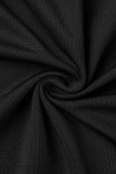 Brownness Sexy Solid Patchwork Backless Slit Spaghetti Strap One Step Skirt Dresses