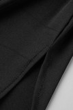 Brownness Sexy Solid Patchwork Backless Slit Spaghetti Strap One Step Skirt Dresses