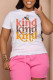 White Casual Street Print Patchwork O Neck T-Shirts