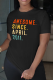 Black Casual Print Patchwork Letter O Neck T-Shirts