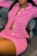 Pink Casual Solid Buttons Turndown Collar Long Sleeve Two Pieces
