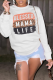 White Street Print Patchwork Letter O Neck Tops