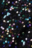 Blue Sexy Patchwork Sequins Backless Slit Strapless Irregular Dress Dresses