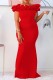 Red Sexy Formal Solid Patchwork Off the Shoulder Evening Dress Dresses