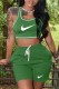 Green Casual Print Patchwork U Neck Sleeveless Two Pieces