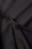 Pink Sexy Solid Patchwork Backless Hooded Collar Pencil Skirt Dresses