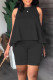 Black Casual Solid Patchwork O Neck Sleeveless Two Pieces
