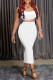White Sexy Casual Solid Basic U Neck Sleeveless Two Pieces