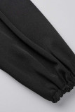 Pink Sexy Solid Patchwork Backless Hooded Collar Pencil Skirt Dresses