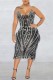 Black Sexy Patchwork Hot Drilling Backless Spaghetti Strap Sleeveless Dress Dresses