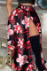 Black Red Casual Print Patchwork Slit High Waist Type A Full Print Bottoms