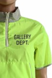 Fluorescent Green Street Print Letter Zipper Collar Short Sleeve Two Pieces