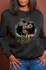 Black Casual Vintage Print Patchwork O Neck Tops