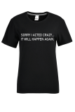 Black Street Daily Print Patchwork Letter O Neck T-Shirts