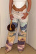 Cream White Work Daily Print Regular Mid Waist Straight Bottoms