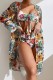 White Sexy Print Basic Swimsuit Three Piece Set (With Paddings)
