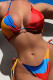 Colour Sexy Print Bandage Patchwork Swimwears