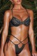 Black Sexy Solid Bandage Hollowed Out Backless Swimwears (With Paddings)