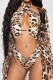 Leopard Print Sexy Print Leopard Hollowed Out Swimwears (With Paddings)