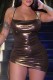 Brownness Sexy Solid Draw String Frenulum Backless Spaghetti Strap Sleeveless Dress Dresses