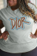 Grey Street Vintage Print Patchwork Letter O Neck T-Shirts