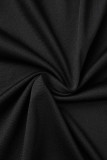 Black Sexy Solid Bandage Hollowed Out Backless Slit Halter Sleeveless Dress Dresses