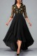 Black Casual Embroidery Patchwork V Neck Dresses