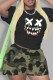 Black Casual Camouflage Print Patchwork O Neck Short Sleeve Two Pieces