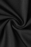 Black Sexy Patchwork Hollowed Out Backless Contrast Spaghetti Strap Sleeveless Dress Dresses